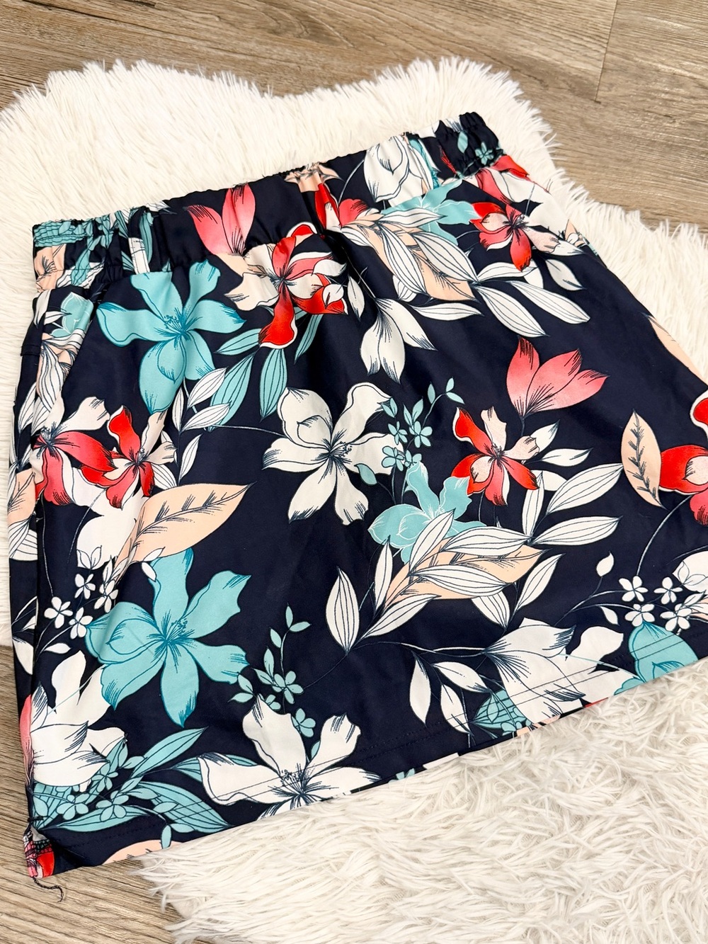 St John’s Bay Floral Skort Athletic Swim Summer Vacation Travel Small Tropical